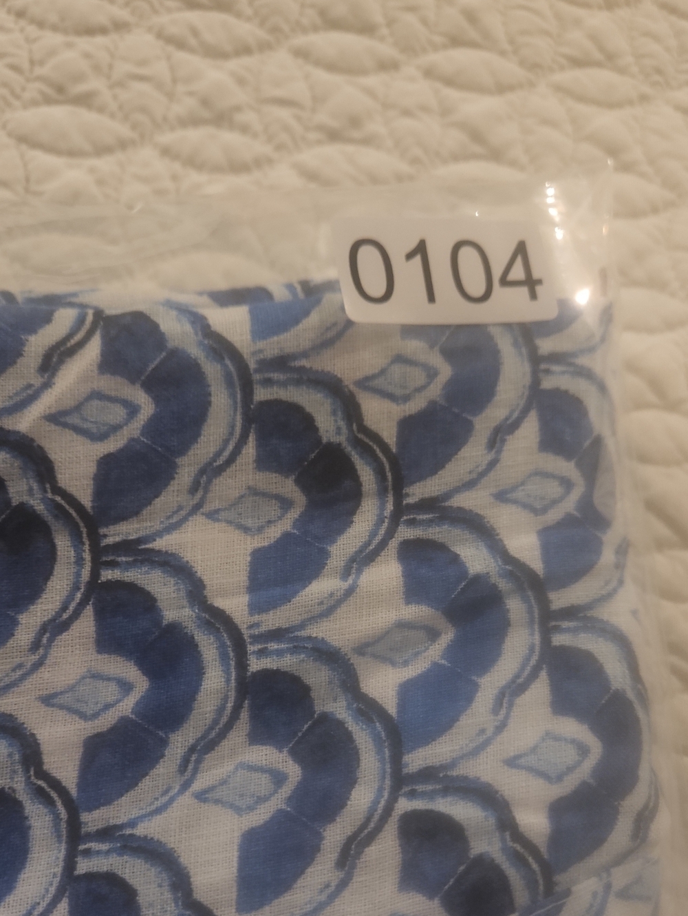 Sigrid Olsen Blue and White Printed Linen Top - Picture 9 of 9
